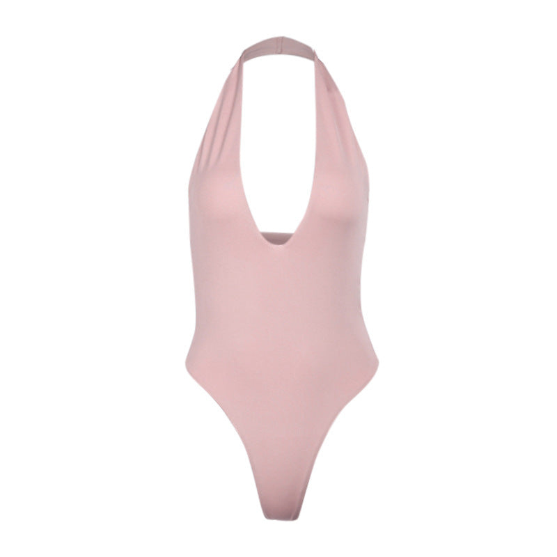 Damen Einteiliger Badeanzug mit tiefem V-Ausschnitt und hochwertigen Materialien Drune