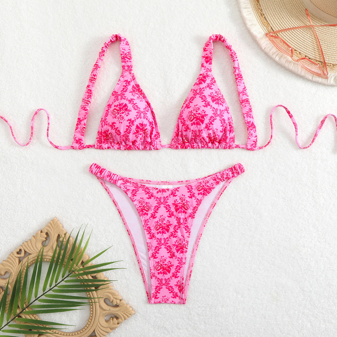 Damen Bikini-Set mit floralem Design und verstellbaren Trägern Drune