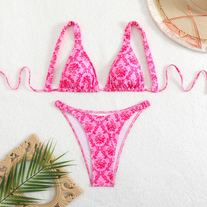 Damen Bikini-Set mit floralem Design und verstellbaren Trägern Drune