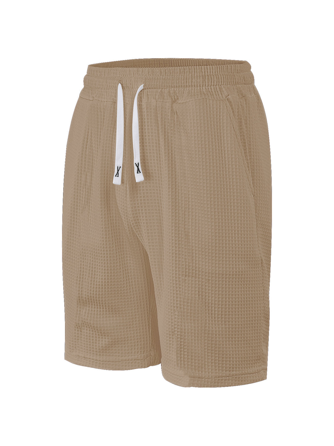 Herren nan atmungsaktive Waffel-Pyjama-Shorts mit elastischem Komfortbund, Tunnelzug und seitlichen Eingrifftaschen Drune