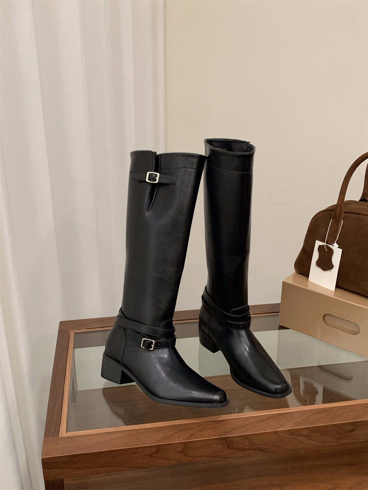 Drune | Beige Knielange Stiefel für Damen - Stilvolles und Bequemes Design für Freizeit- oder formelle Kleidung