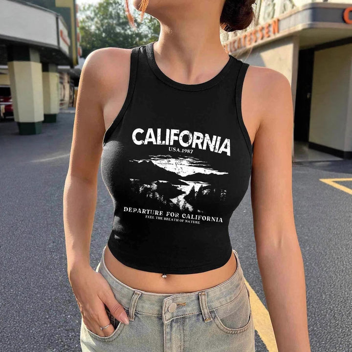Damen Crop-Top mit kreativem California-Design Drune
