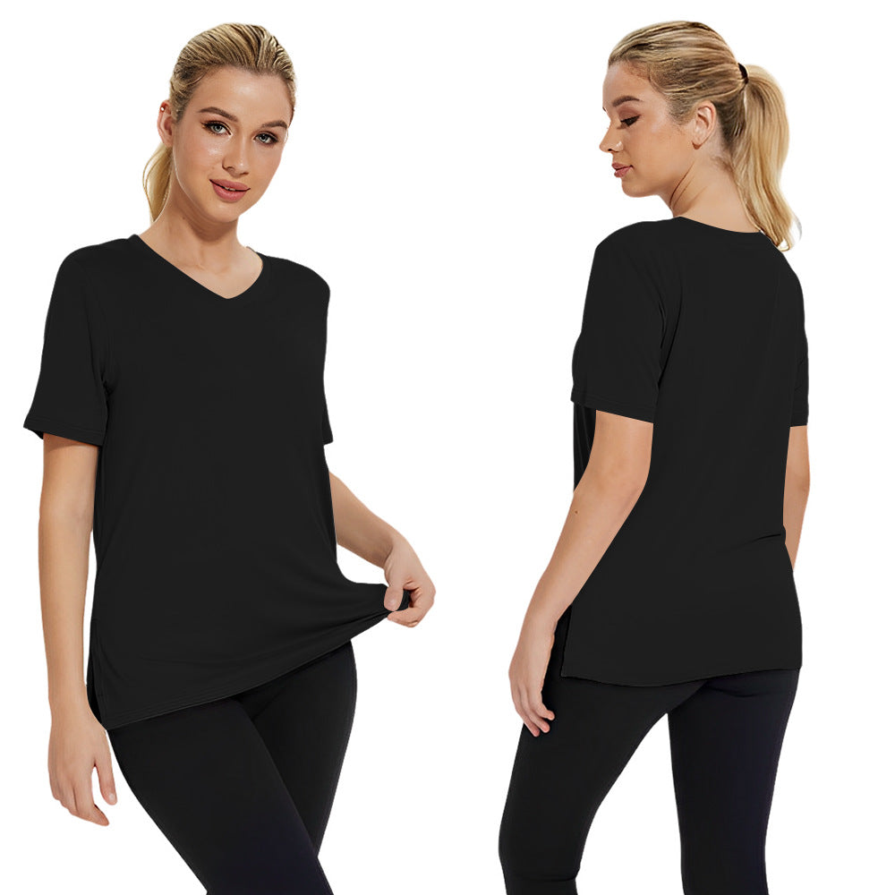 Damen Funktionales V-Ausschnitt Sportshirt mit atmungsaktiver Technologie Drune