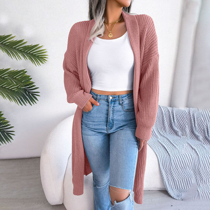 Drune | Einfarbige Strickjacke Für Elegante Outfits