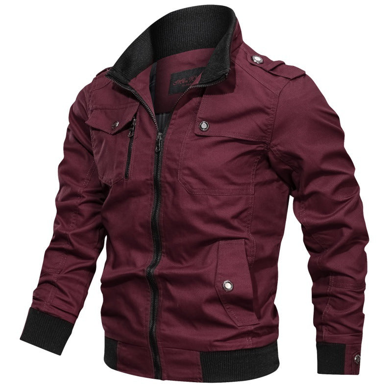 Herren nan robuste Field-Bomberjacke mit Reißverschluss, Schulterklappen und mehreren funktionalen Taschen Drune
