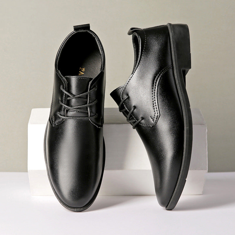 Herren Elegante Glatte Leder Schnürschuhe Drune