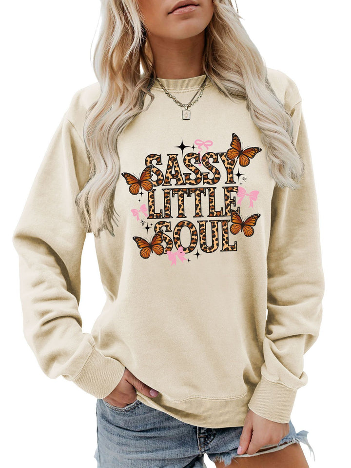 Damen Sweatshirt mit kunstvollem Schmetterlingsdesign Drune