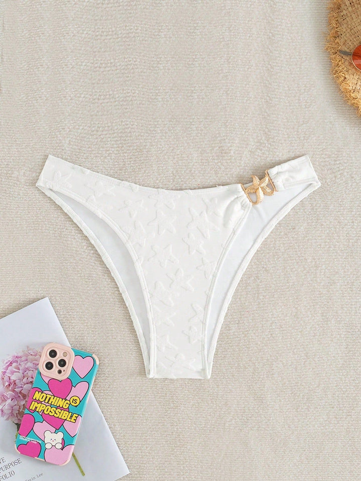 Damen Hochgeschnittenes Bikiniunterteil mit floralen Mustern Drune