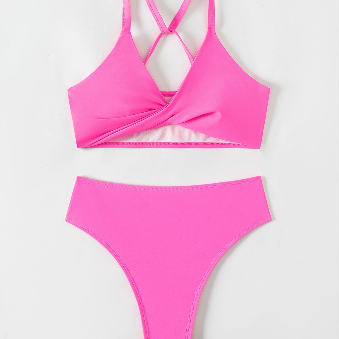 Damen Bikini-Set mit stylischem Sportoberteil und hochgeschnittenem Slip Drune