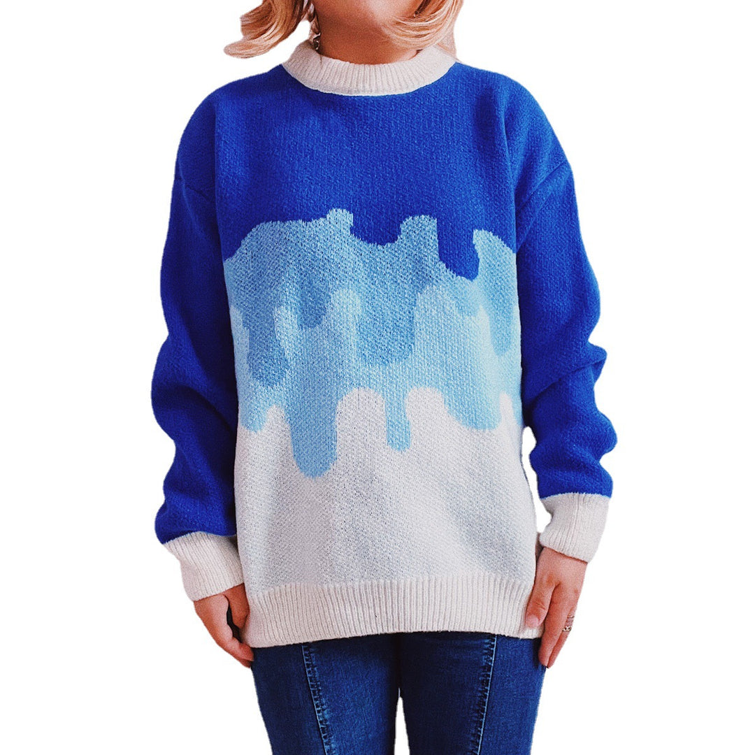 Damen Strickpullover mit modernem Farbverlauf und lässigem Schnitt Drune