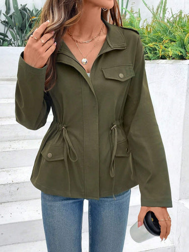 Damen Übergangsjacke mit praktischen Taschen und taillierbarem Kordelzug Drune