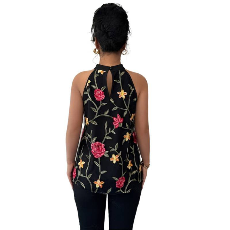 Damen elegante bestickte Bluse Drune