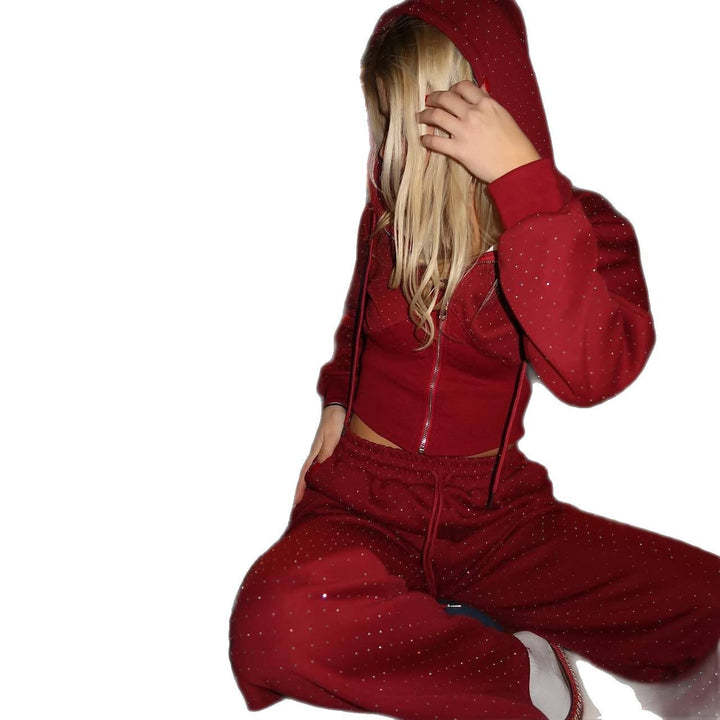 Damen Freizeitanzug mit Glitzerakzenten und bequemer Passform Drune