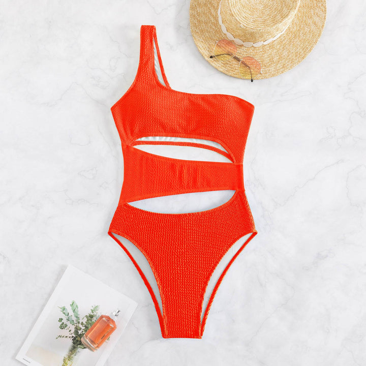 Damen Einteiler Badeanzug mit asymmetrischem Design und trendigen Cut-Outs Drune