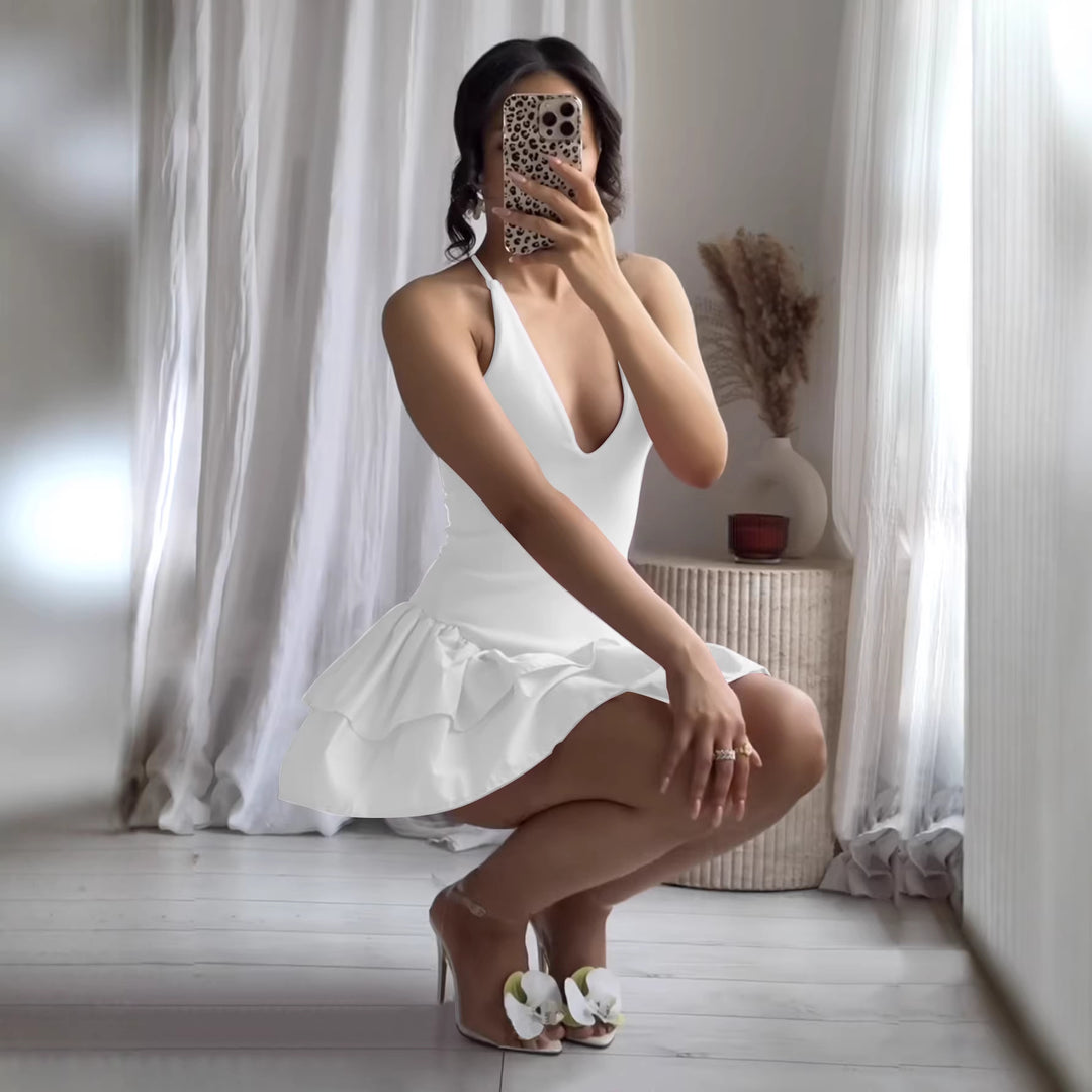 Damen Sommerliches Minikleid mit volanter Rüschenverarbeitung Drune