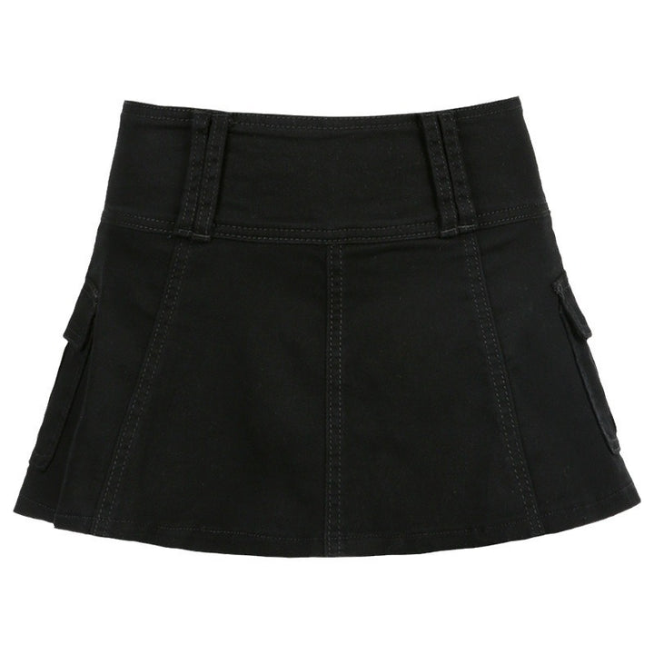 Damen Minirock mit seitlichen Taschen und hohem Bund Drune