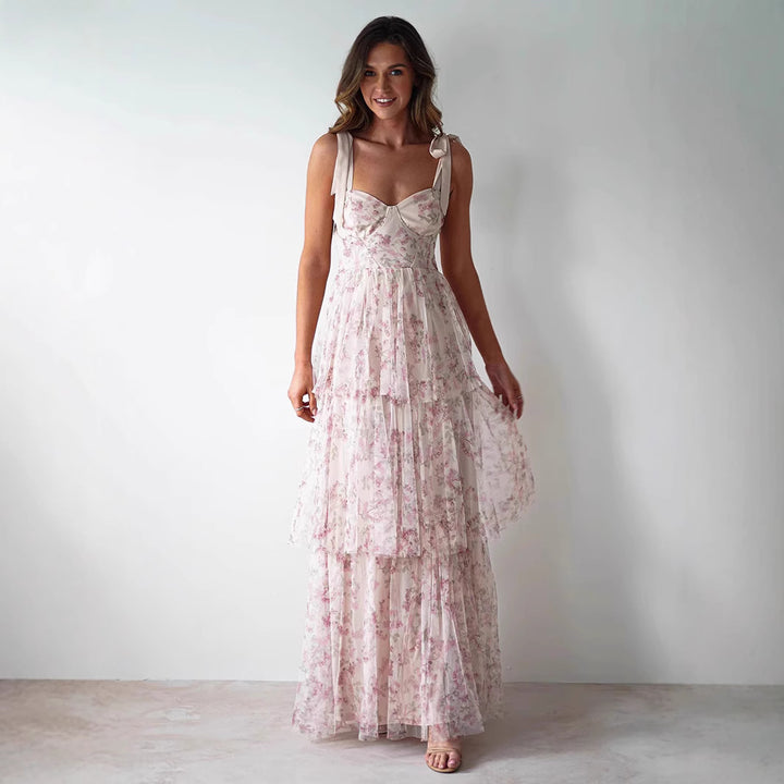 Damen Langärmliges Spitzenkleid mit tierischem Print Drune