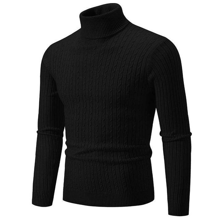 Herren nan taillierter Rollkragenpullover aus feinem Feinstrick mit geripptem Kragen Drune