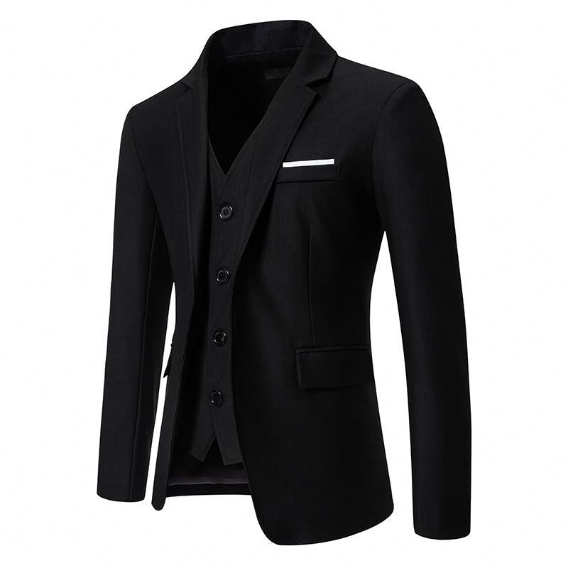 Herren nan elegantes Einreiher-Sakko mit passender Weste und schmalem Business-Schnitt Drune
