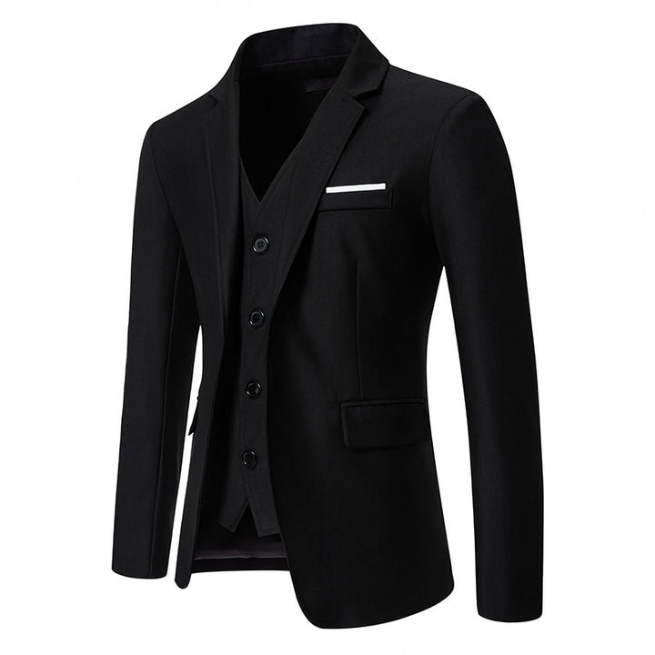 Herren nan elegantes Einreiher-Sakko mit passender Weste und schmalem Business-Schnitt Drune