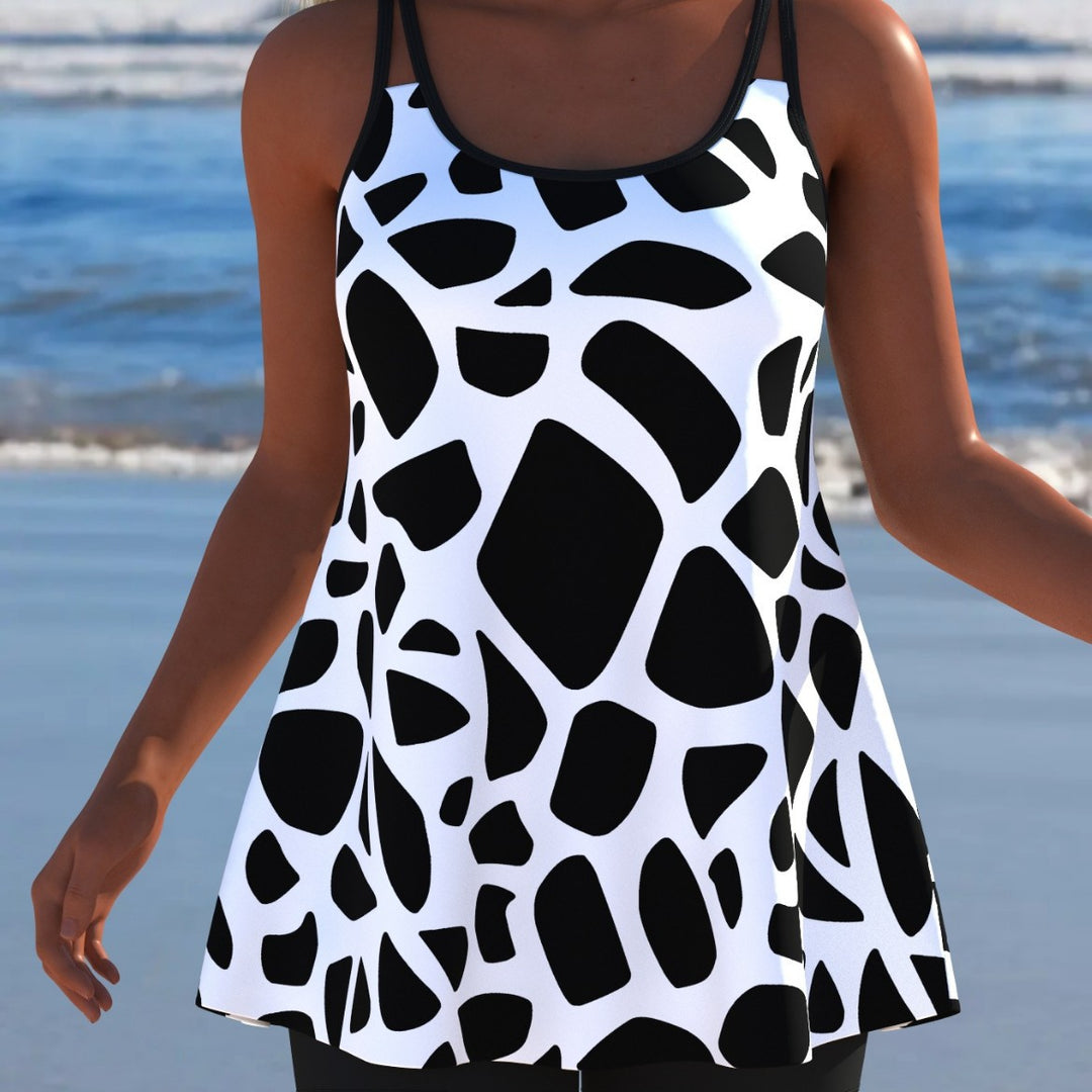 Damen Schwimmanzug mit modischem A-Linien-Schnitt und floralem Design Drune