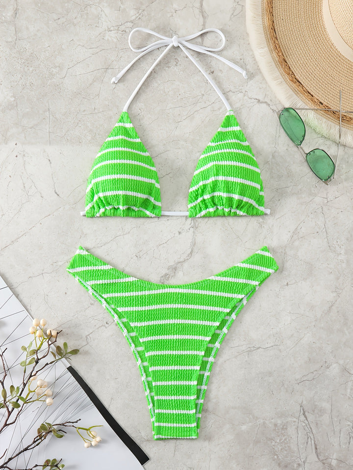 Damen Triangel-Bikini mit raffinierten Streifen Drune