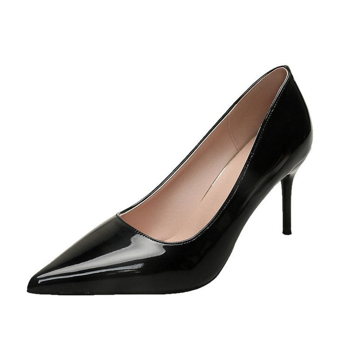 Damen Spitze High Heels mit glänzender Lackoberfläche Drune