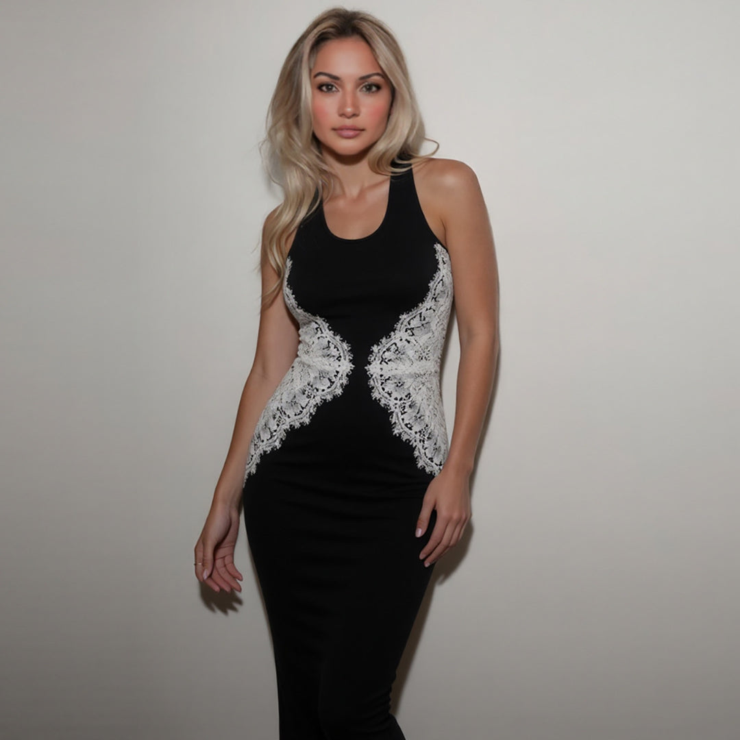 Damen Figurbetontes Spitzenkleid Drune