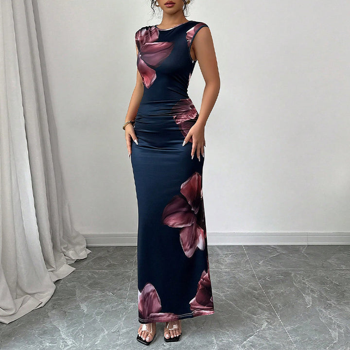 Damen Maxikleid mit floralem Design und figurformendem Schnitt Drune