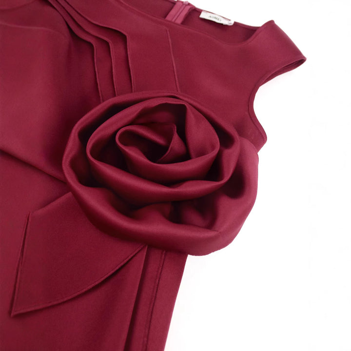 Damen figurbetontes Kleid mit schicker Rüschenapplikation Drune