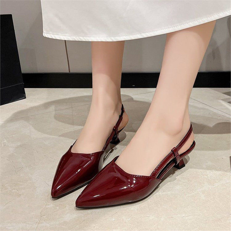 Damen spitze Slingback Ballerinas mit eleganter Schnalle Drune