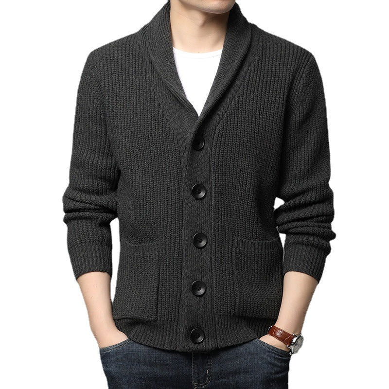 Herren Strickjacke mit Schalkragen und praktischen Taschen Drune