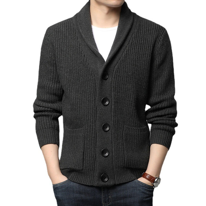 Herren Strickjacke mit Schalkragen und praktischen Taschen Drune