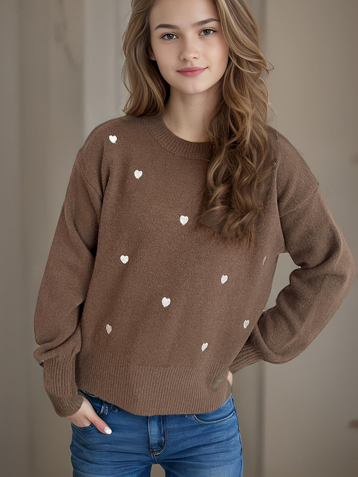 Damen Pullover mit verspieltem Herzdesign Drune