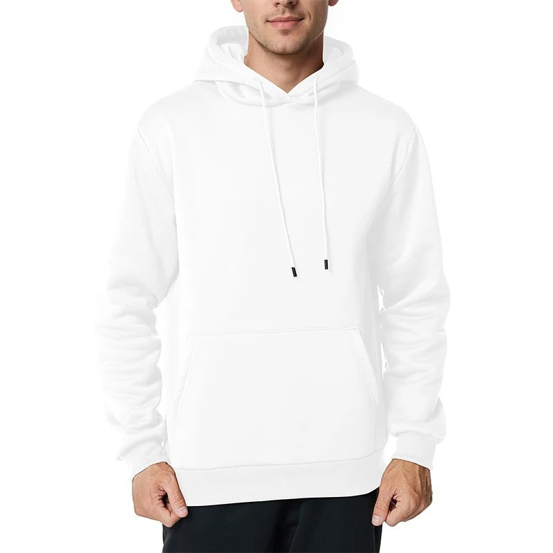 Herren nan minimalistischer Kapuzenpullover mit weichem Fleece-Innenfutter und Kängurutasche Drune