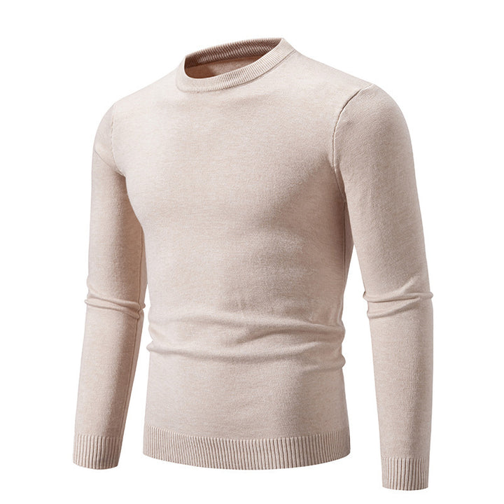 Herren klassischer Rundhals-Pullover aus weichem Strick Drune