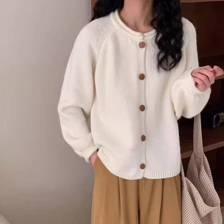 Damen Strickjacke mit asymmetrischem Schnitt und großzügigen Ballonärmeln Drune