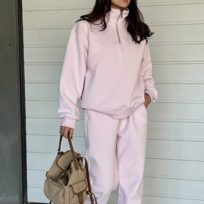 Damen elegantes Komplett-Outfit mit hohem Kragen und weitem Schnitt Drune