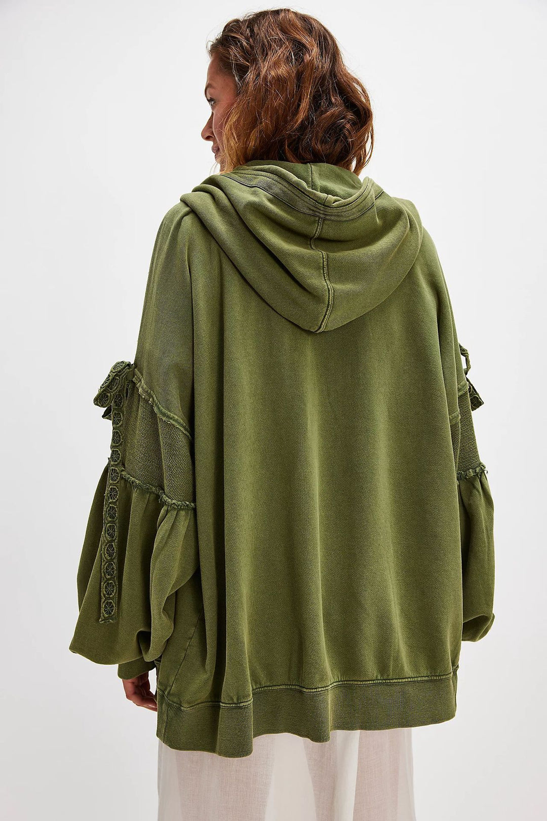 Damen Oversize Kapuzenpullover mit einzigartigen Ärmeldetails Drune