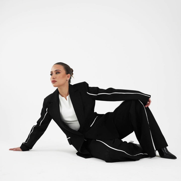 Damen eleganter Blazer mit kontrastierenden Details Drune