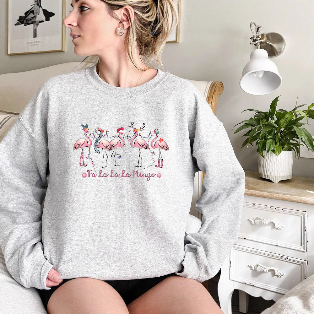 Damen Sweatshirt mit originellem Flamingo-Motiv und lässigem Schnitt Drune