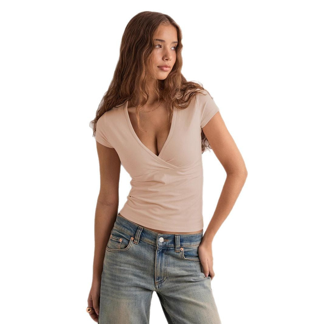 Damen figurbetontes Wickeloberteil Drune