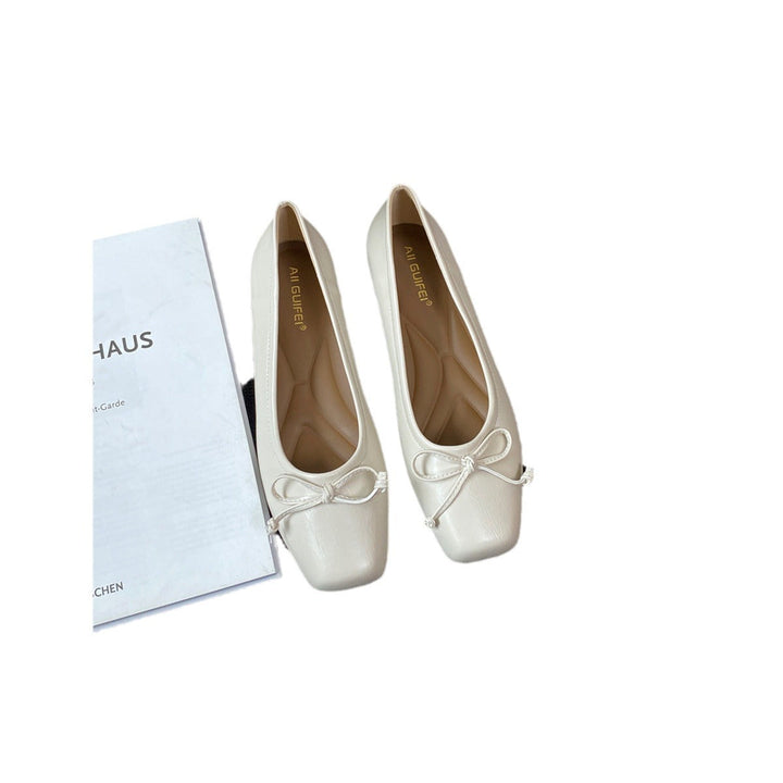 Damen klassisch geschnittene Ballerinas mit zierlichem Schleifenakzent und komfortabler Fußbettung Drune