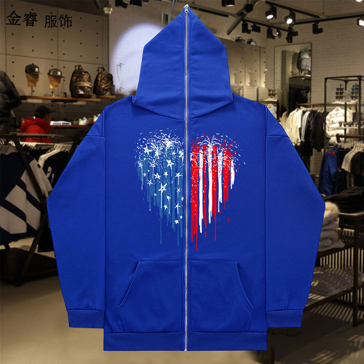 Damen Kapuzenjacke mit einzigartigem Herzmotiv und Reißverschluss Drune