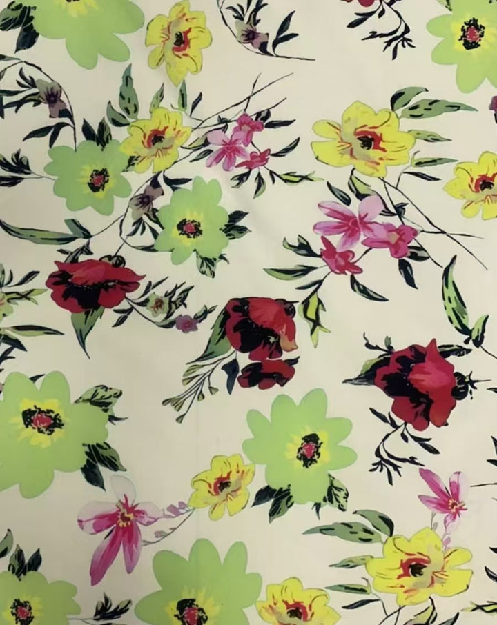 Damen Maxikleid mit floralem Design und voluminösen Ärmeln Drune