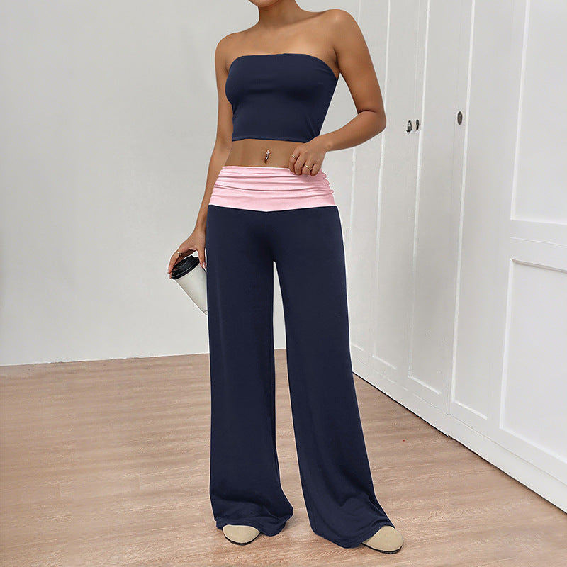 Damen Lounge-Set mit Bandeau-Oberteil und weiter Hose Drune