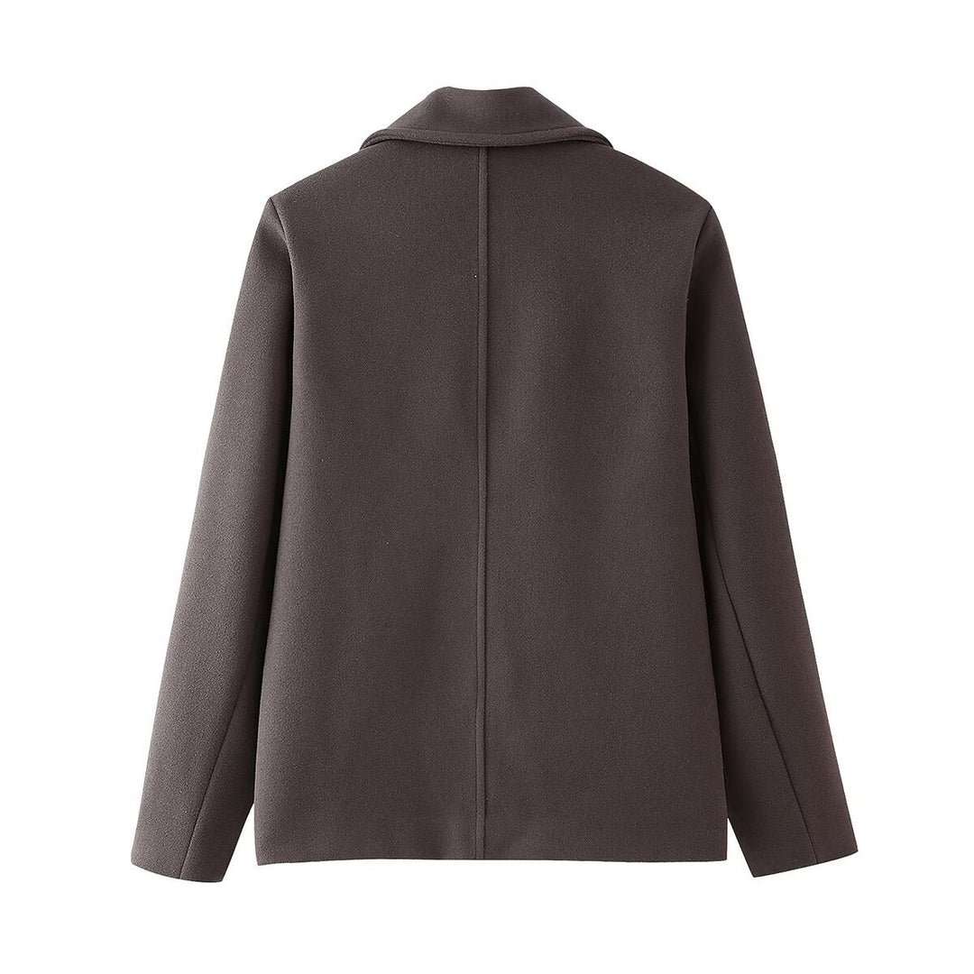 Damen Wollmantel mit elegantem Revers und praktischen Taschen Drune