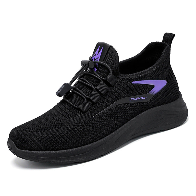 Damen nan leichte Strick-Sneaker mit Schnellverschluss, atmungsaktiver Sockenkonstruktion und stoßdämpfender EVA-Sohle Drune