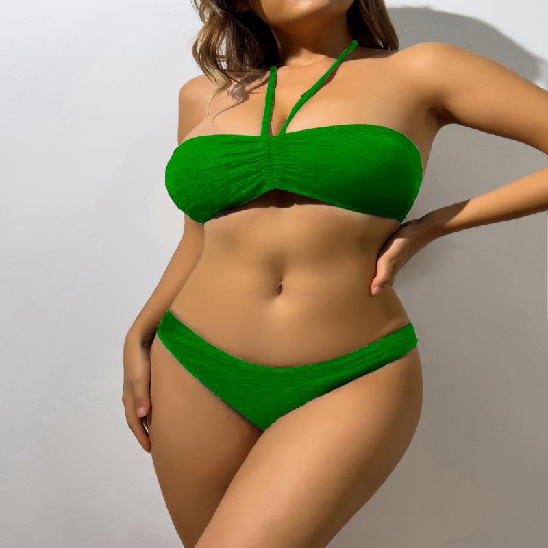Damen Bandeau-Bikini mit elastischen Trägern und raffiniertem Wickeldetail Drune