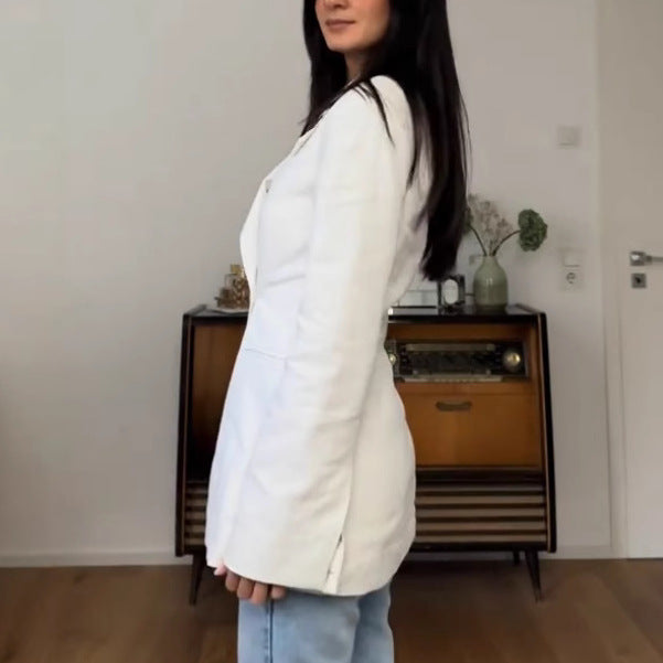 Damen Eleganter Oversized Blazer Drune